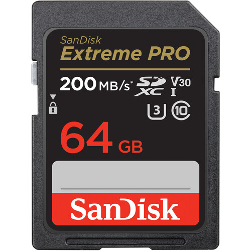 SanDisk SDHC 64GB Extreme Pro 200MB/s UHS-I Cass10 U3 V30 - 1
